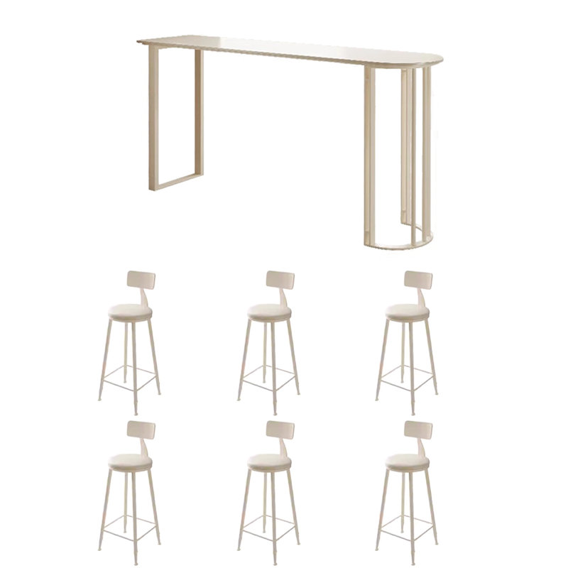 Petite table de bar et chaise, H 41,3 po x L 70,8 po x l 19,6 po