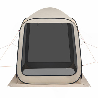 Screen House Tent, 6 x 6 ft, 4-6 Person Pop Up Screen Tent, Portable Screened in Canopy with Carry Bag, Netting Sides, Ground Stakes, for Garden, Patio, Backyard, and Outdoor Activities, Beige
