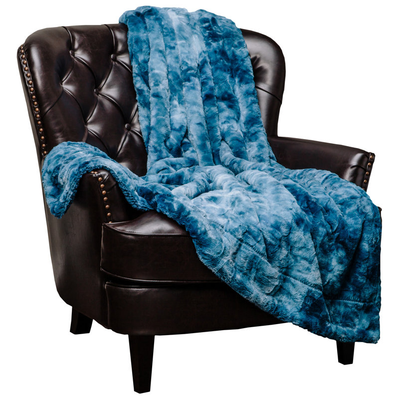 Couverture tissée , Bleu, L 60 po x L 70 po