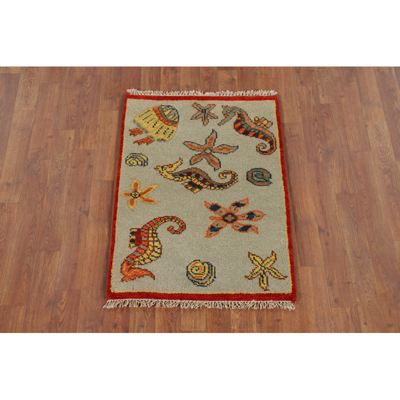Raimar One-of-a-Kind Rectangle: 2' X 3' Wool Area Rug in Green