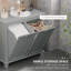 Armoire de rangement pour salle de bain avec panier à linge inclinable à deux compartiments Homcom
