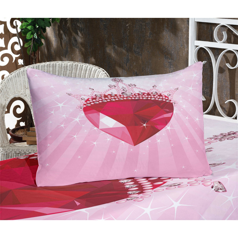 Ensemble de draps et taies décoratives Ambesonne, rose rouge, Ensemble de draps pour très grand lit + 1 drap-ho