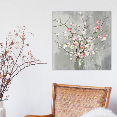 Délicates fleurs roses par Asia Jensen - reproduction d'art