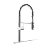 Kohler Crue Single Handle Semi-Professional Pre-Rinse Kitchen Faucet with Three-Function Pull Down Sprayer