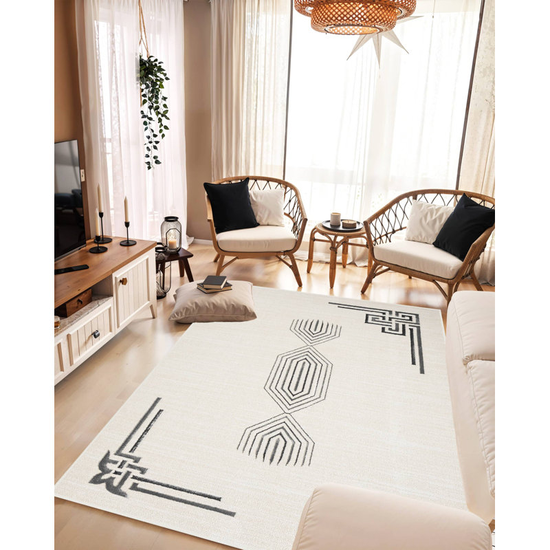 Modern Minimalist Abstract Rug Contemporary 9X12 Area Rug For Living Room Carpet, Rectangle 9'2" x 12'6"