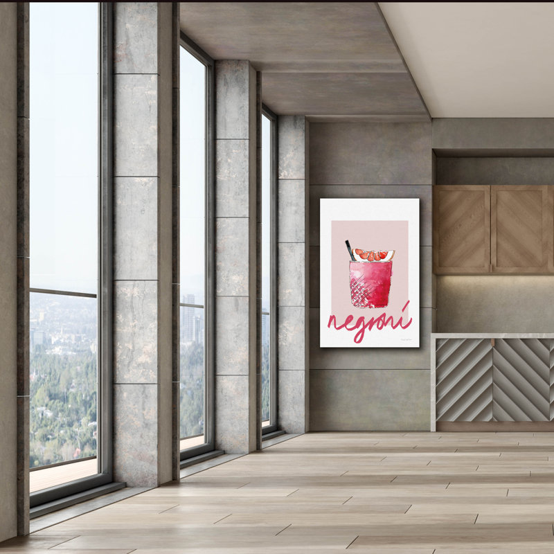 Art mural sur toile Ebern Designs «Cheers 1 On White» par Mercedes Lopez Charro, H 60 po x l 40 po x P 1,5 po