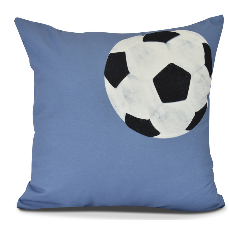 Goals, Gourds, And Gatherings Reversible Throw Pillow, 26"x26", Blue