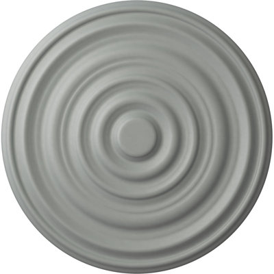 Endurathane Carton Ceiling Medallion, 17 3/4"OD x 1 3/8"P (For Canopies up to 3 3/4"), Factory Primed