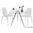 Glass Top Metal Base Dining Table-113430879