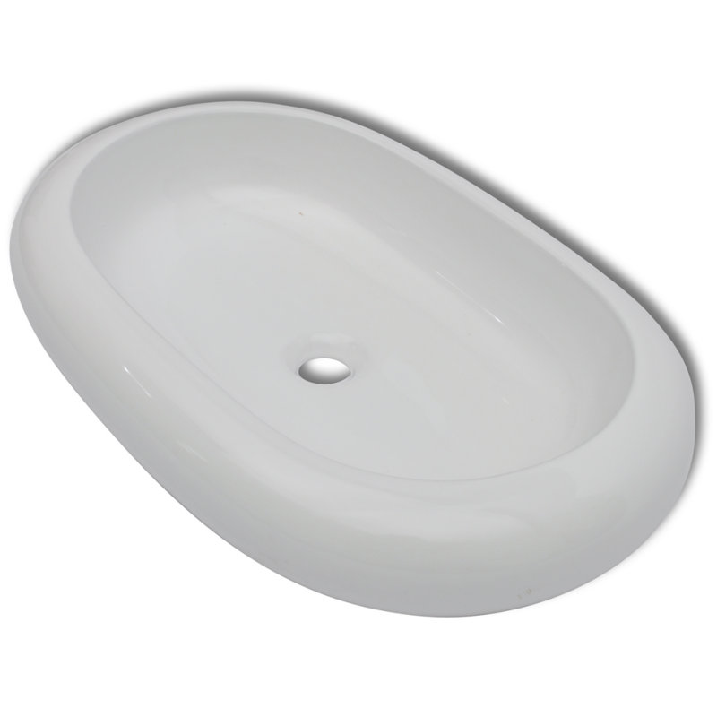 Belfry Bathroom 250mm L Ceramic Oval Countertop Basin Sink, White