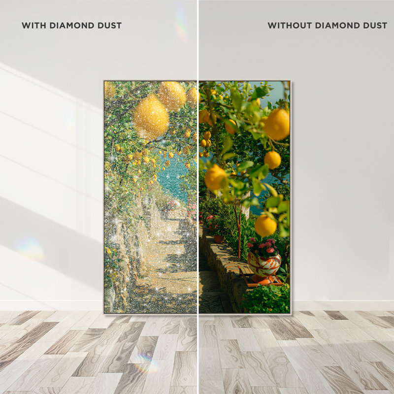 Lemon Grove Print by Oliver Gal, 17"H x 21"W, Silver Floater Frame