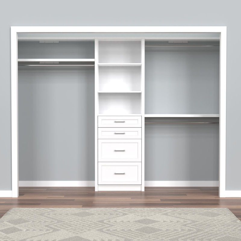 SpaceCreations 50" W - 121" W Closet System Reach-In Sets, Bright White