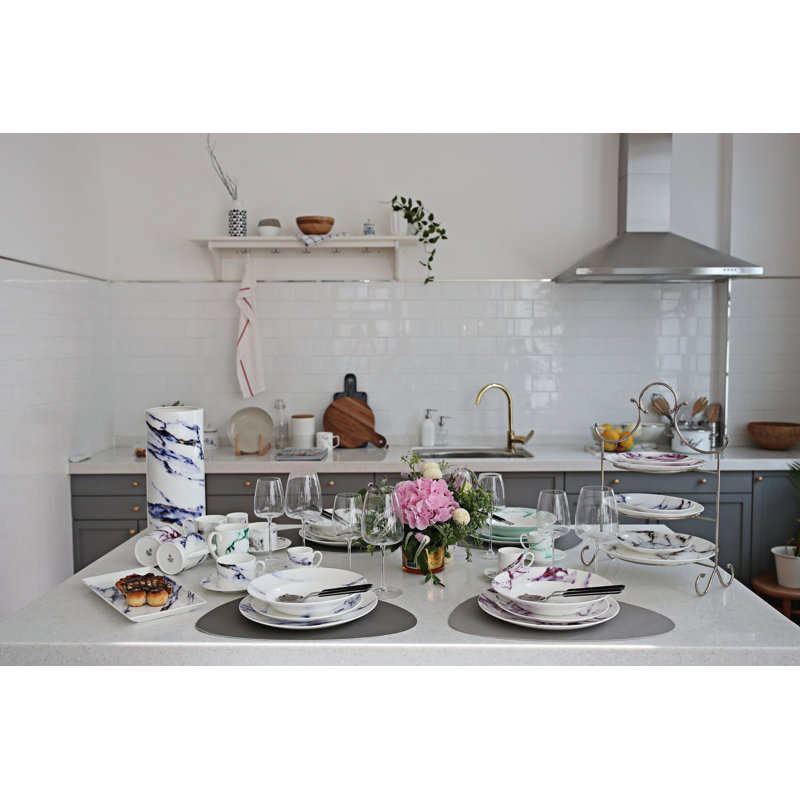 Marble Azure Bone China Dinner Plate