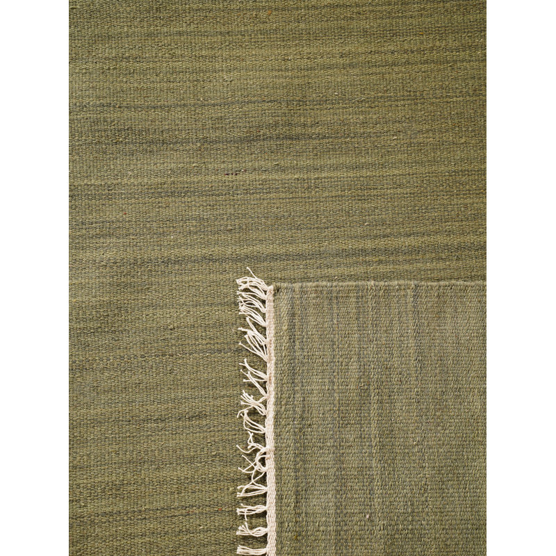 Alithea Hand Woven Flat Weave Kilim Wool Eco-Friendly Area Rugs - Rectangle, Olive Color, Plain Solid Design, Low Pile Handmade Area Rugs for Living Room, Bed Room