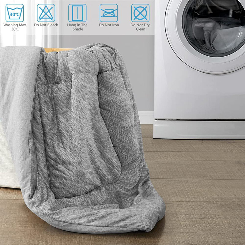Quilted Throw Blanket, Gray, 59" W x 79" L