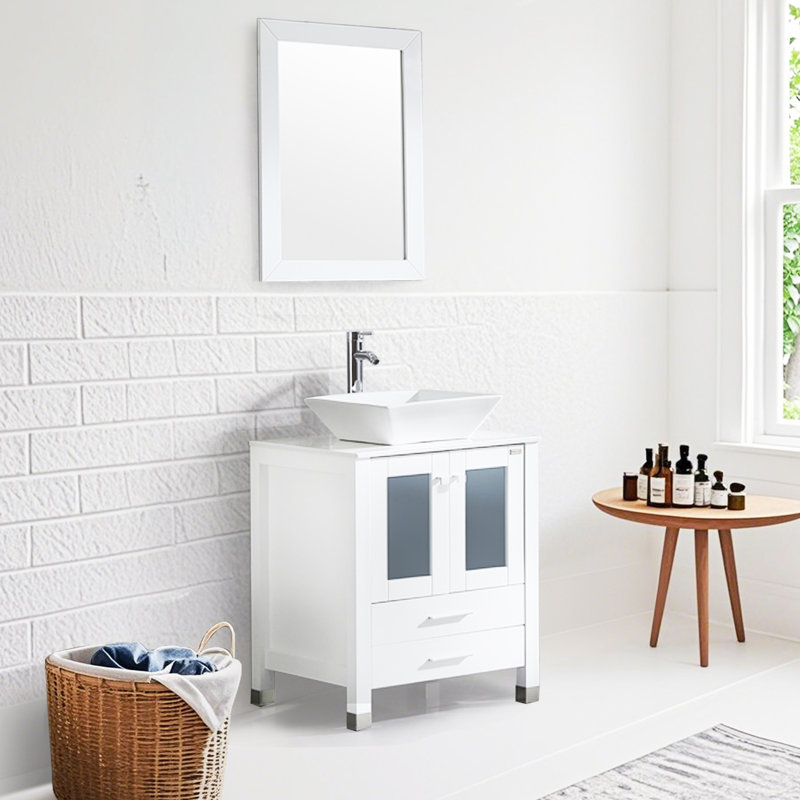 Ensemble de meuble-lavabo simple 24,8 po Manderup, Blanc