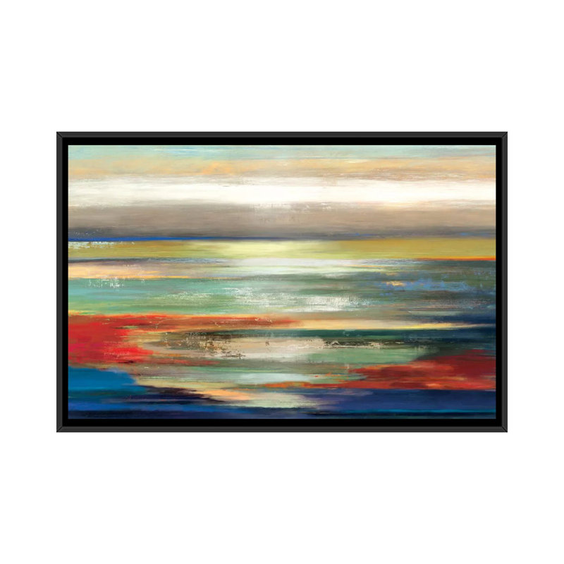 «Earthscape» par PI Studio, reproduction sur toile tendue, H 18 po x l 26 po x P 1,5 po, Toile avec cadre noir, Pas de tapis