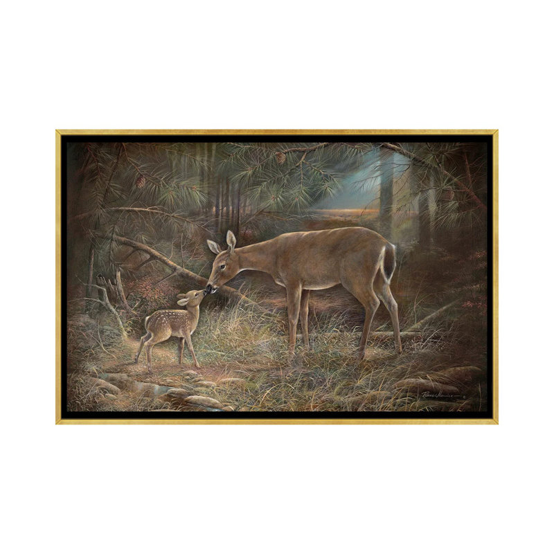 Tender Moments par Ruane Manning - reproduction d'art, Toile encadrée d'or, Aucun mat, H 18 po x l 26 po x P 1,5 po
