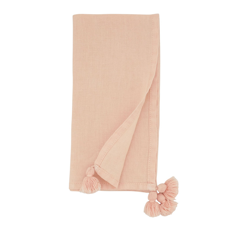 Rowan Collection Linen No Pattern Square Napkin, Rose