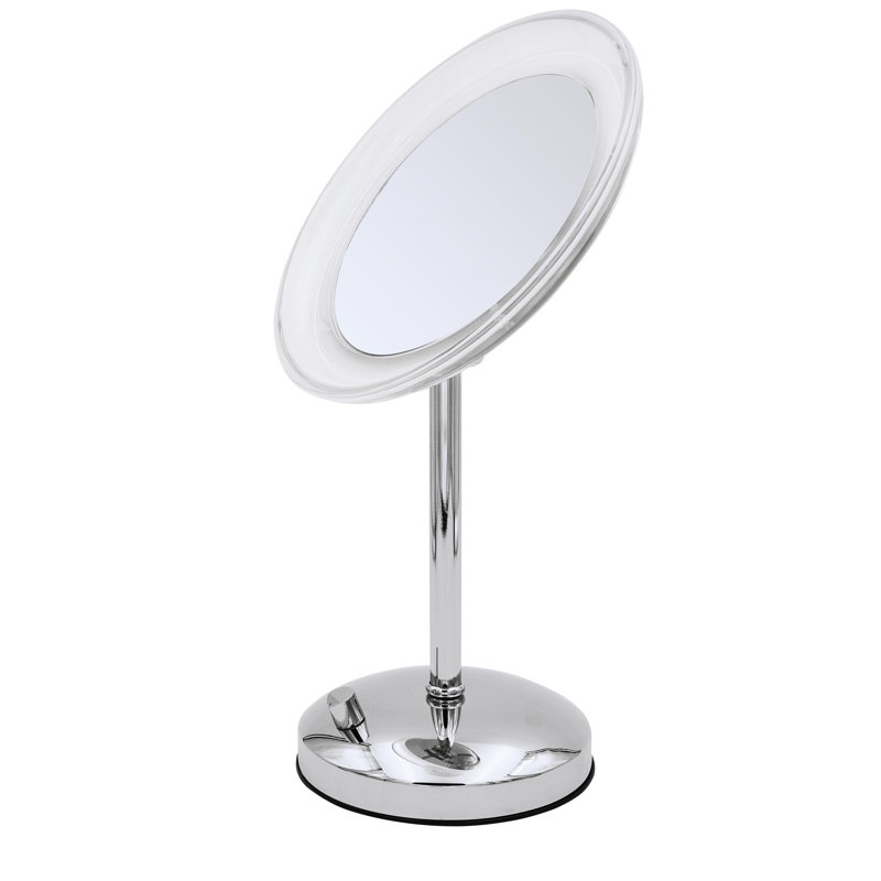 Round Magnifying Lighted Plastic Framed Freestanding, 5x