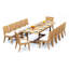 6 Seats 7 Pcs Grade-A Teak Wood Dining Set: 94" Double Extension Mas Rectangle Trestle Leg  Table And 6 Atnas  Chairs (2 Arm & 4 Armless Chairs) #11AT2102-2019866924-2019866925