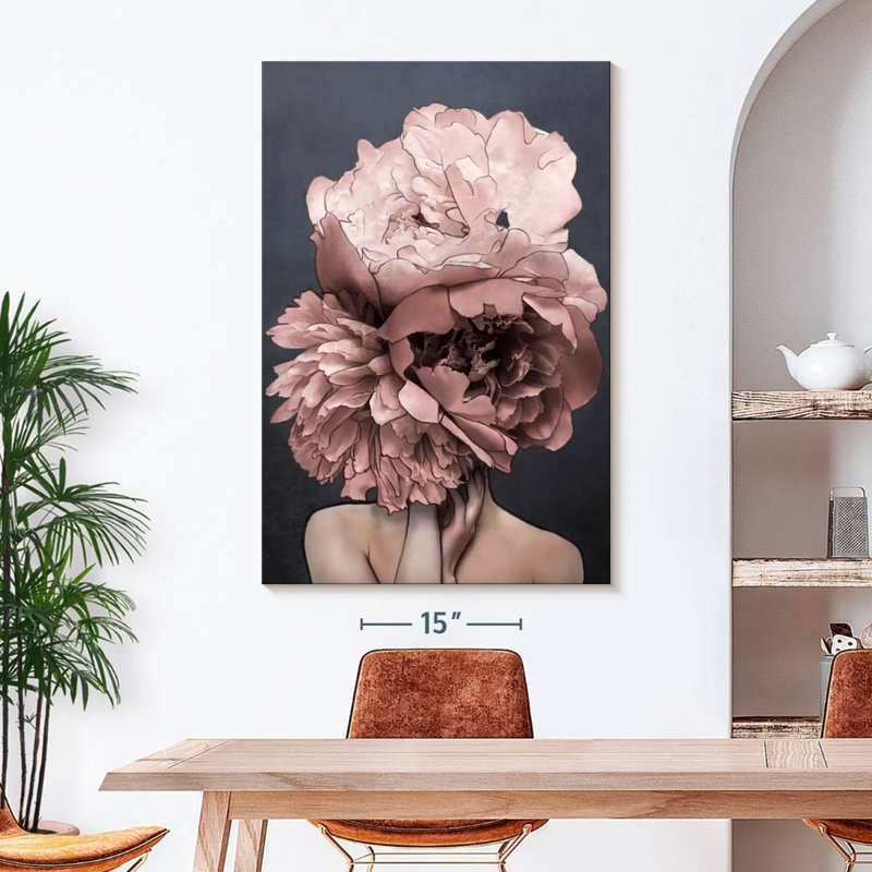 «Lady Peony» sur toile, H 48 po x l 32 po x P 1,25 po