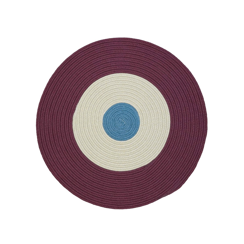 Tapis intérieur / extérieur rond en polypropylène tissé à la machine, Rond 5 pi