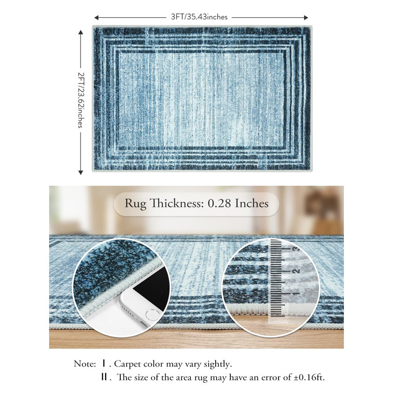 Tapis Ombre Border Plush, Rectangle 5 pi x 7 pi