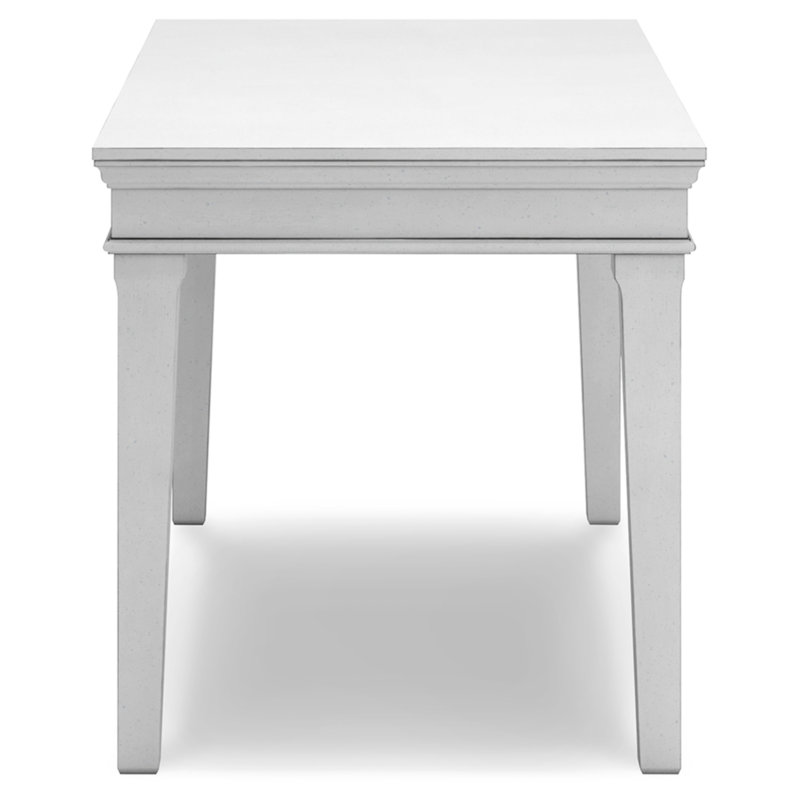 White Pine Wood Transitional Home Office Desk with Drawer and USB Port