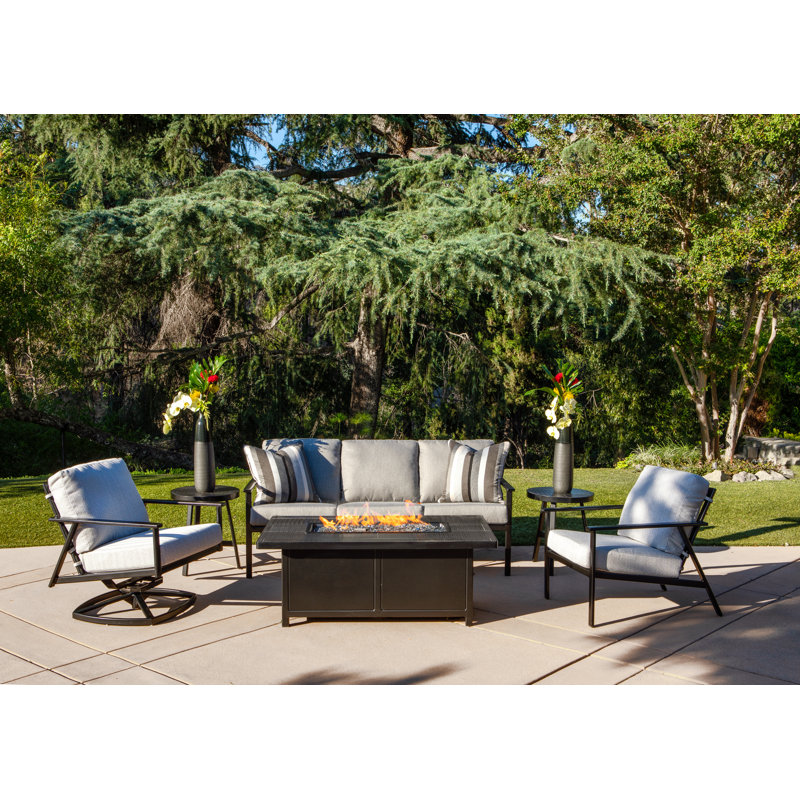 Marin Outdoor Lounge Chair, Carbon Black, Sahara Cafe