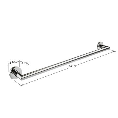 Summit Wall-Mounted 24" Towel Bar - Matte White, Premium Brass Construction, Installation Hardware Included