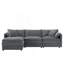 Canapé modulaire modulaire avec siège profond et large, ensemble de canapé en forme de L avec coussins doubles, canapé 4 places avec repose-pieds mobile, canapé moderne-114314395