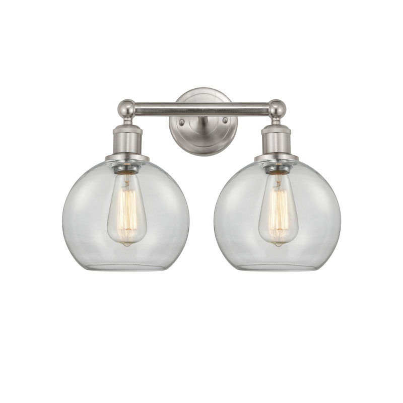 Ellington 2 - Light Dimmable Vanity Light, Clear, Satin Nickel