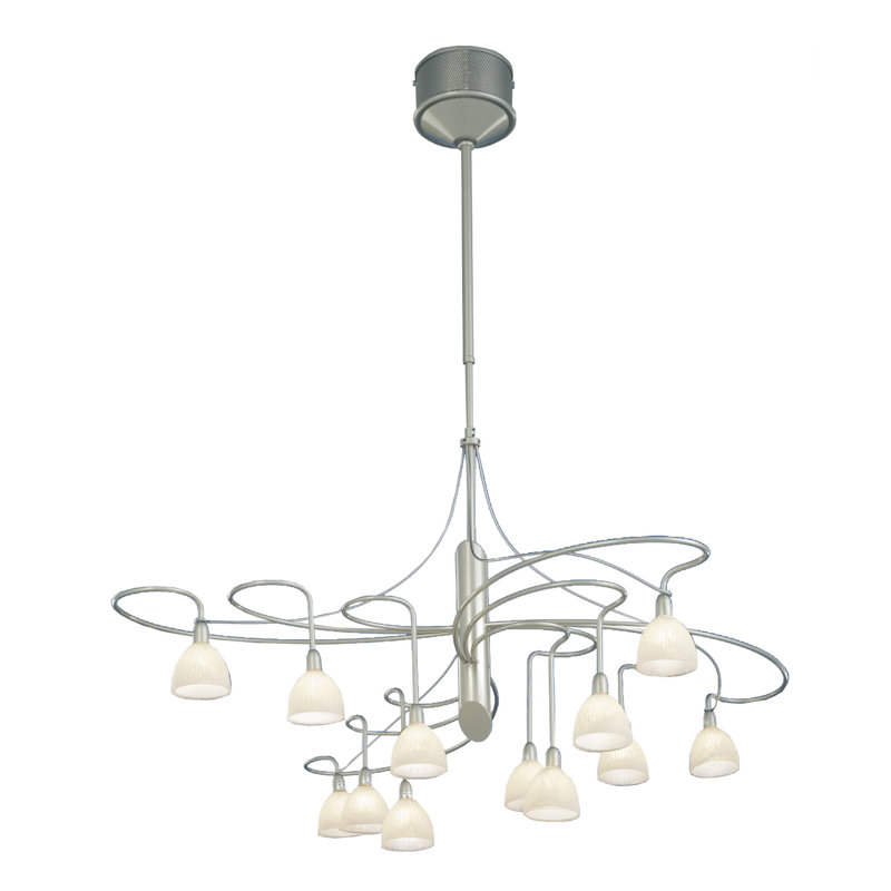 Dajane 12 - Light Shaded Chandelier, Nickel Satin