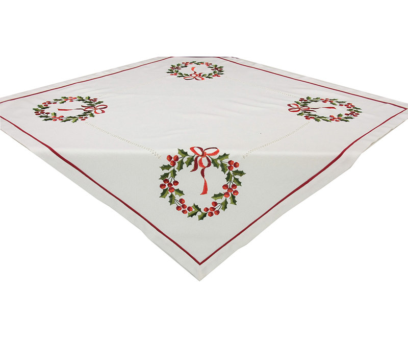 Surmatelas de table de fêtes brodéed hemstitch Country Wreath
