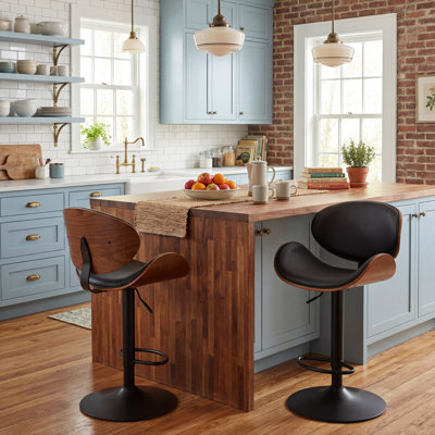 Tabourets de bar pivotants à hauteur réglable avec tabourets en cuir de polyuréthane avec dossier pour le bar, la cuisine et la salle à manger