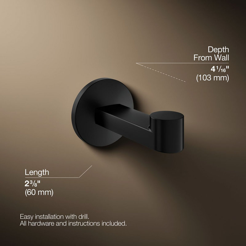 Components™ Robe Hook, Matte Black