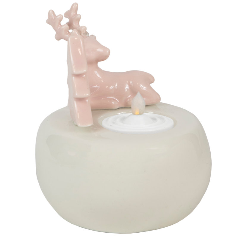 Porte-bougie rose 4,5 po