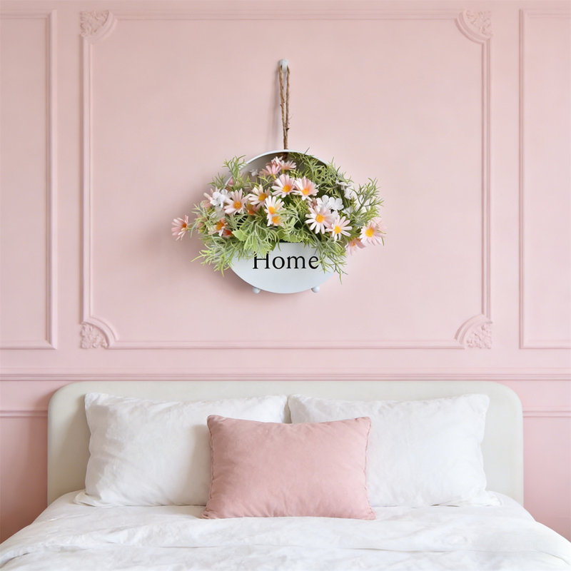 Couronne de linteau artificielle à fleurs séchées
