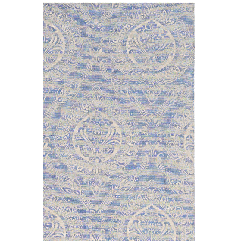 Spain Hand Loomed Performance Damask Rug, Rectangle 6' x 9'
