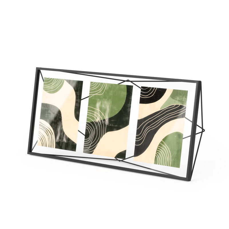Black Geometric Wire Floating Picture Frame, 20x20