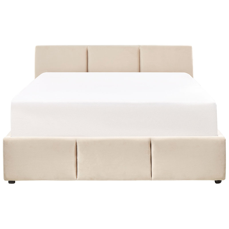 Irmchen Upholstered Ottoman Storage Bed, Beige, European Double (140 x 200cm)