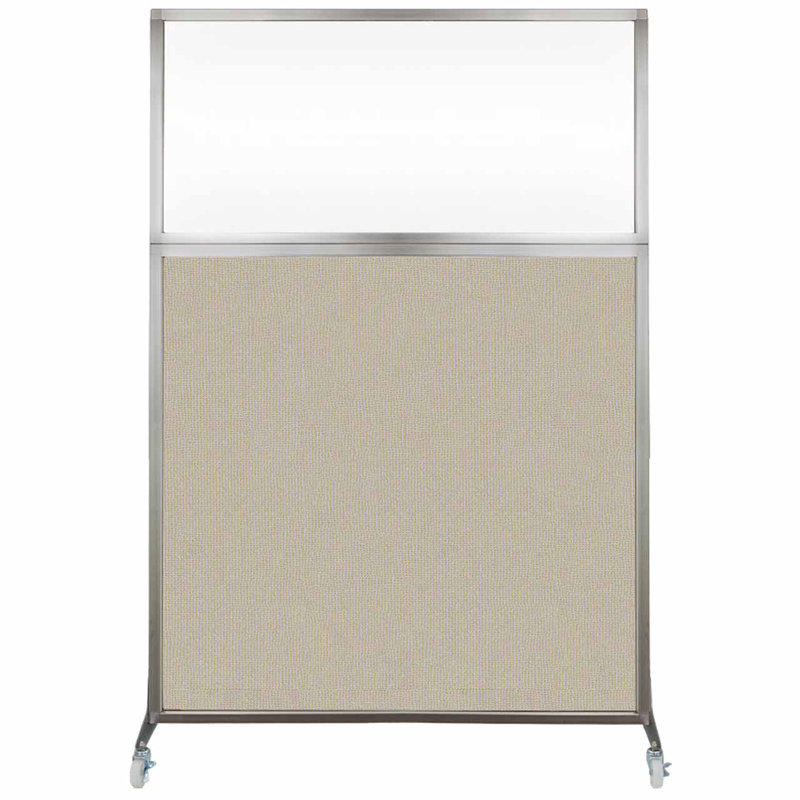 Cloison de bureau Hush - fenêtre transparente, 48", Sable