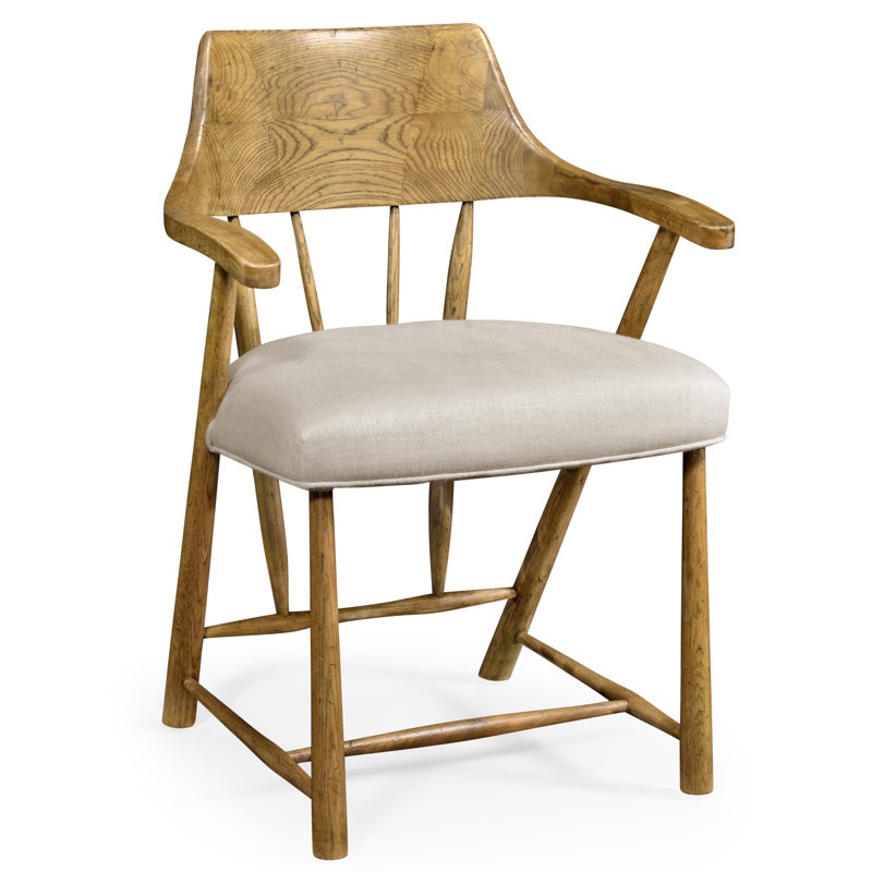 Casually Country Arm Chair, Tan, Medium Walnut
