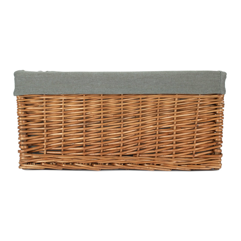 Wicker Lined Storage Basket, 23cm H x 47cm W x 34cm D
