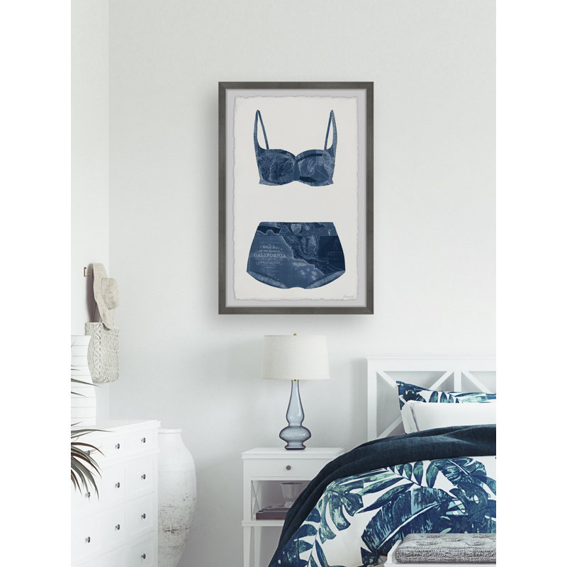 Rétro style maillots de bain - Cadre photo, impression sur papier, H 36 po x l 24 po x 1,5 po