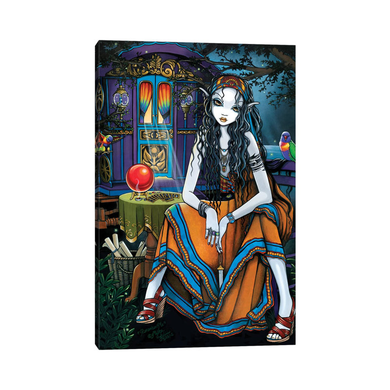 «Souvenir de moi» par Myka Jelina - peinture sur toile tendue, H 26 po x l 18 po x 1,5 po