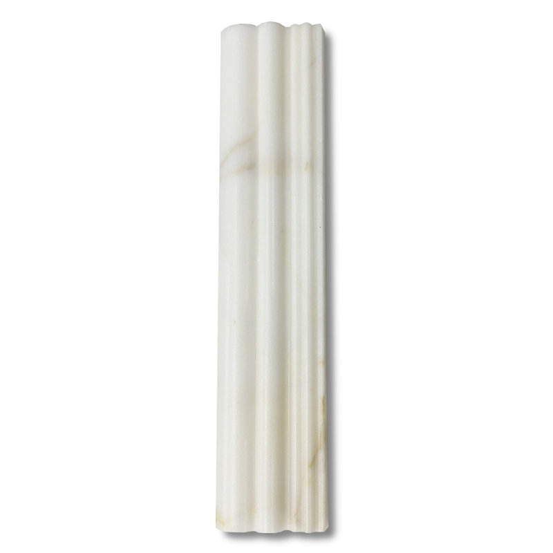 Calacatta 12" x 3" Marble Mosaic Tile, LIght Gray