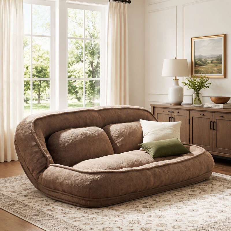 Canapé-lit moderne moelleux et lit pour animaux de compagnie avec dossier inclinable réglable pour un confort polyvalent