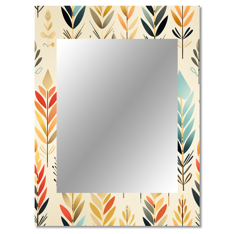 Ivory Boho Accents - chevron  Unique Mirror, Chevron Large Wall Mirror, Printed Metal Art, 40" x 30"